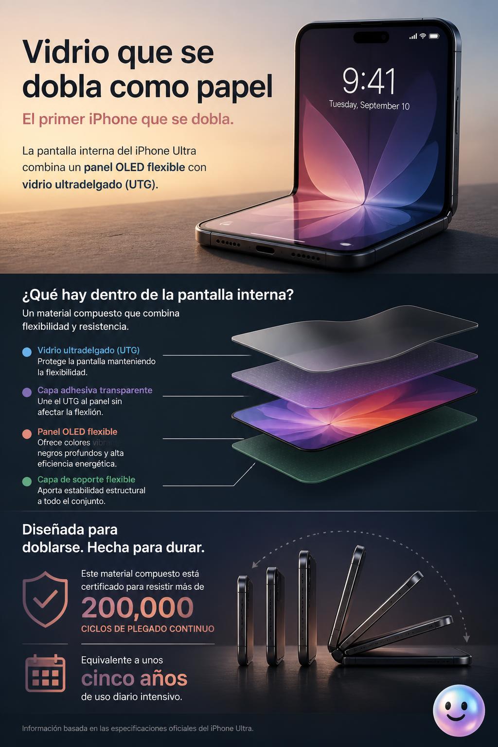 Vidrio que se dobla como papel