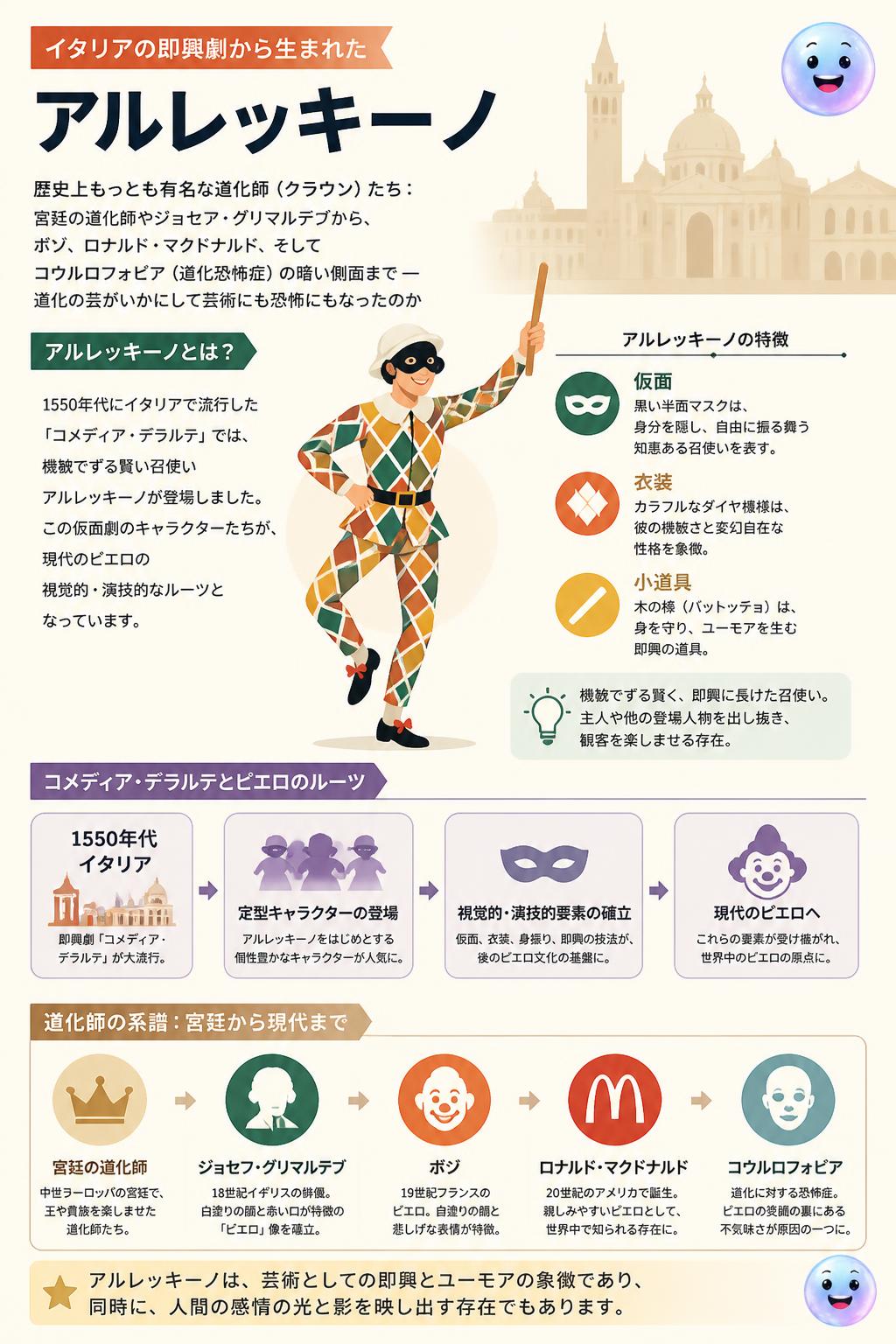 イタリアの即興劇から生まれたアルレッキーノ