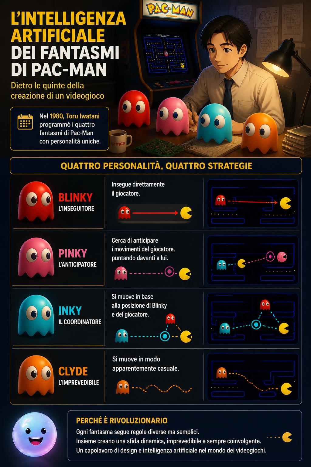 L'intelligenza artificiale dei fantasmi di Pac-Man