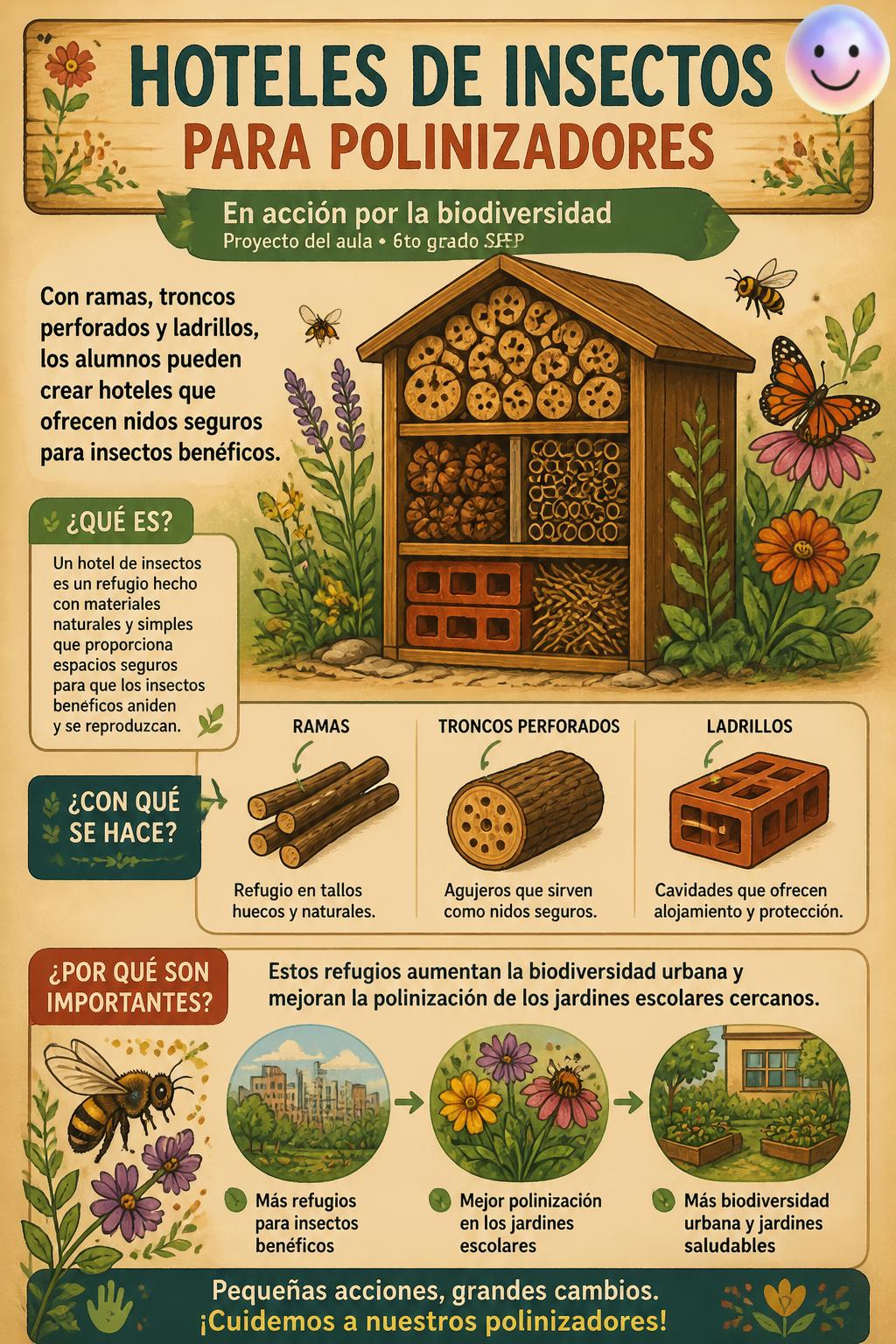 Hoteles de insectos para polinizadores
