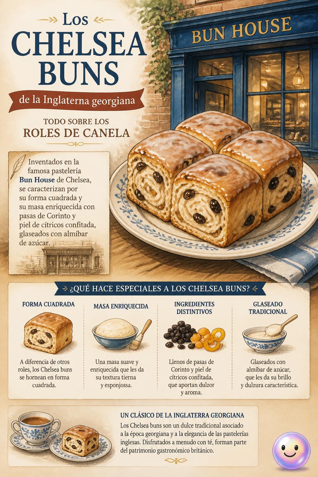 Los chelsea buns de la Inglaterra georgiana