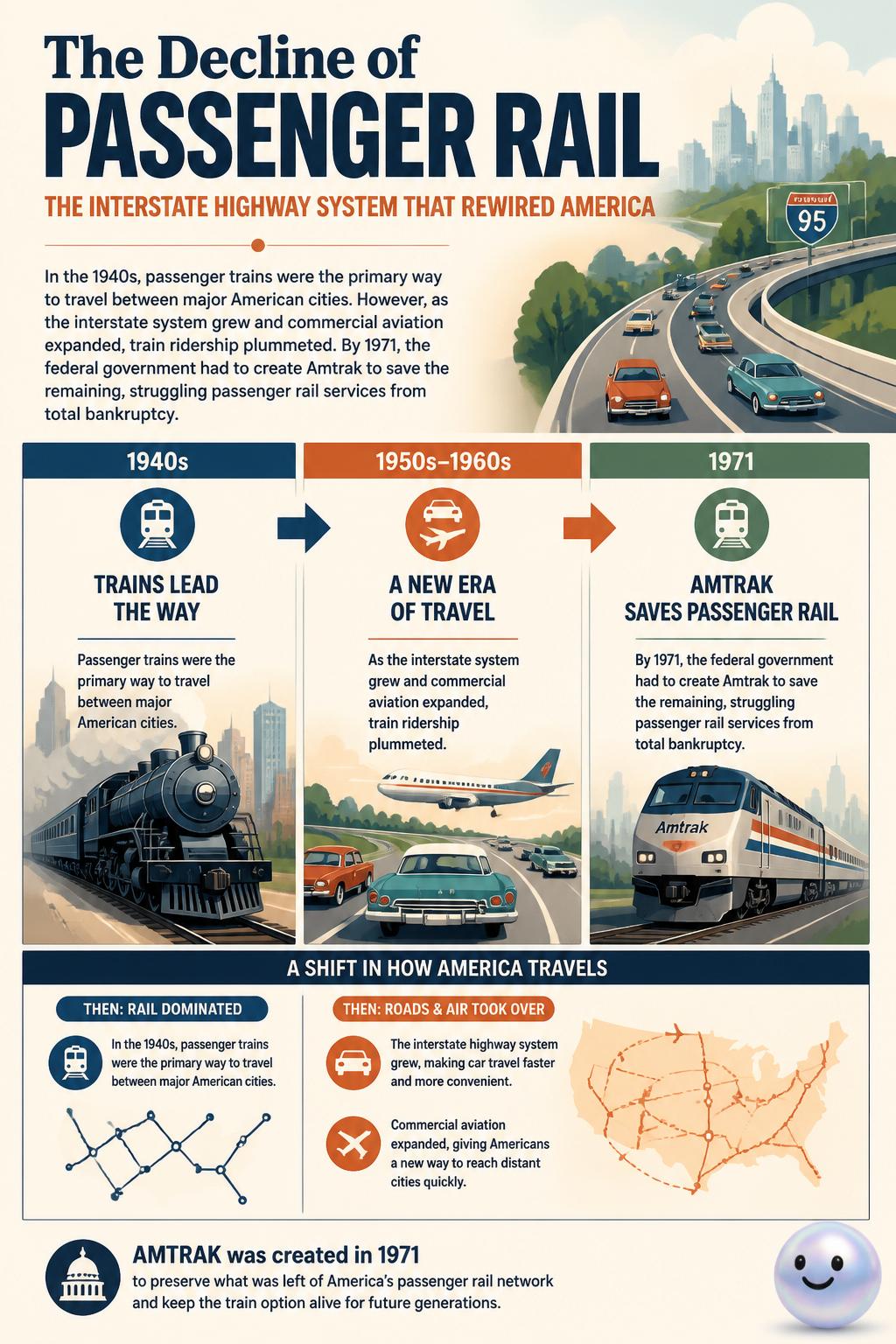 The decline of passenger rail