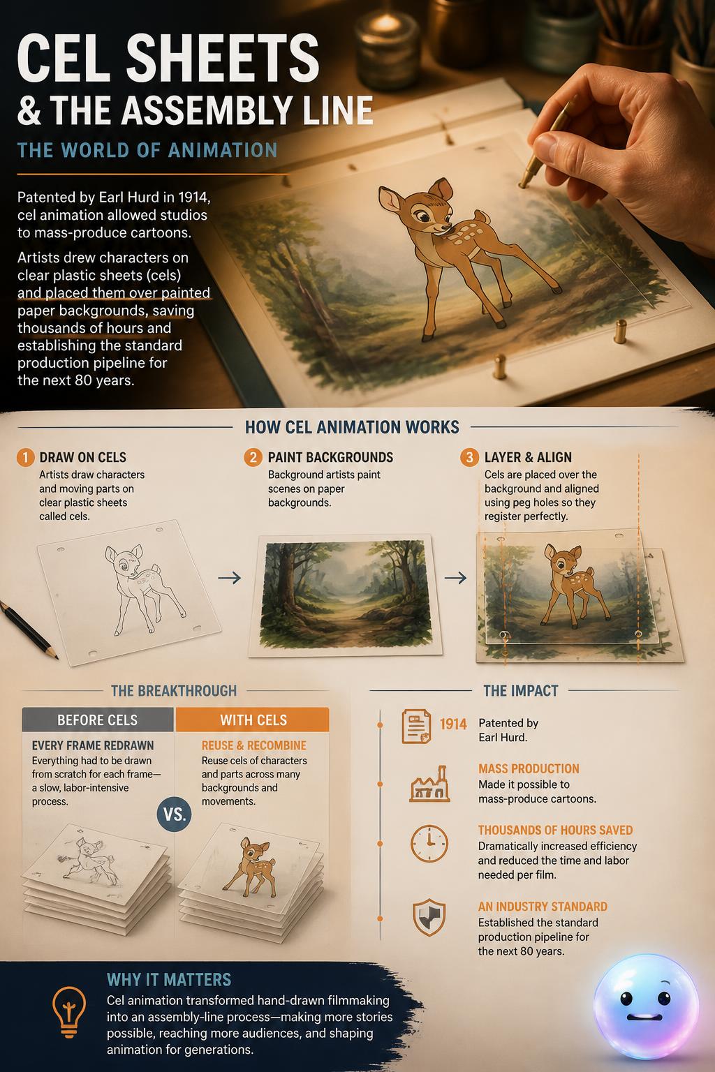 Cel sheets and the assembly line