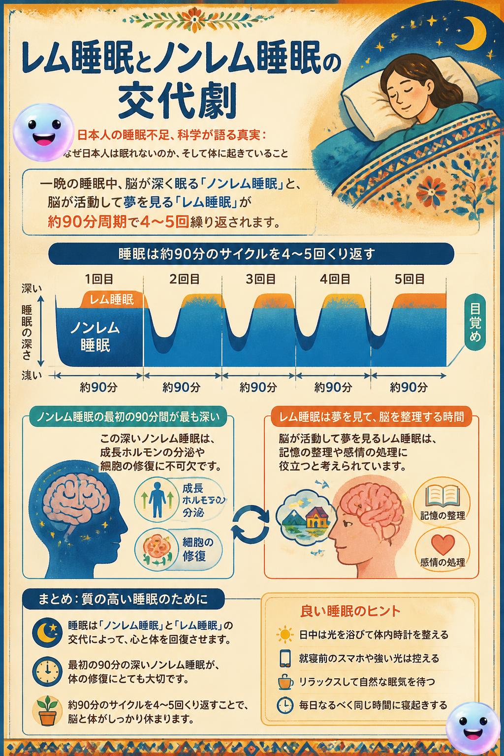 レム睡眠とノンレム睡眠の交代劇