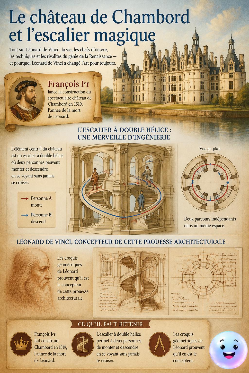 Le château de Chambord et l'escalier magique