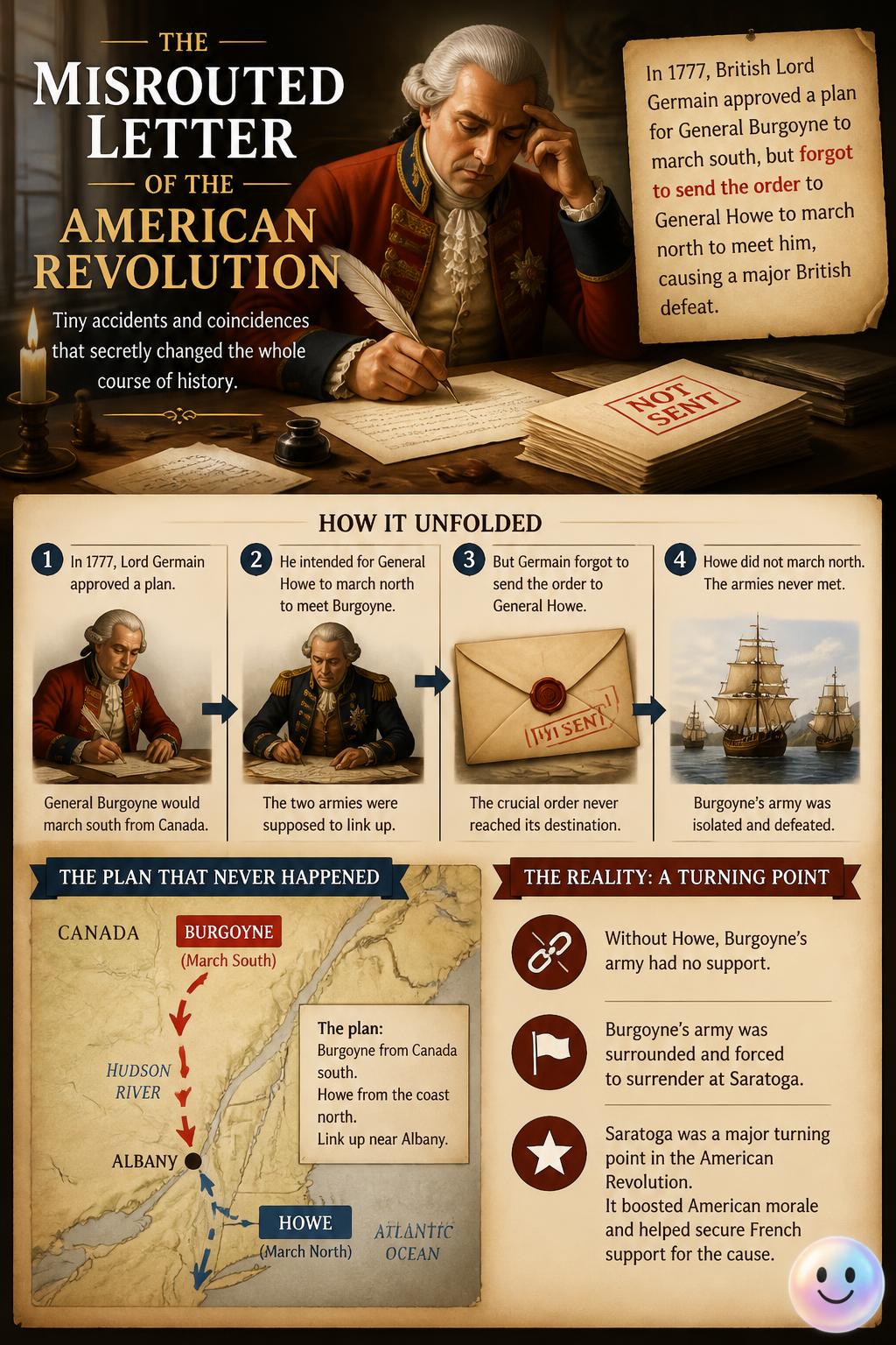 The misrouted letter of the American Revolution
