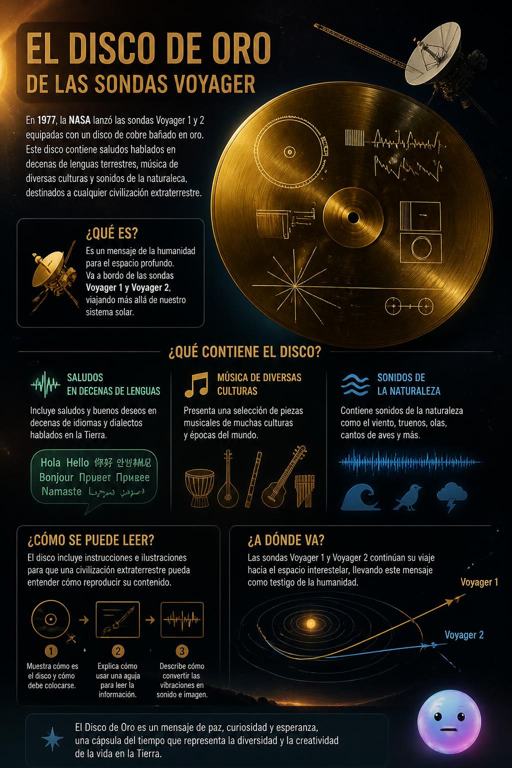 El disco de oro de las sondas Voyager