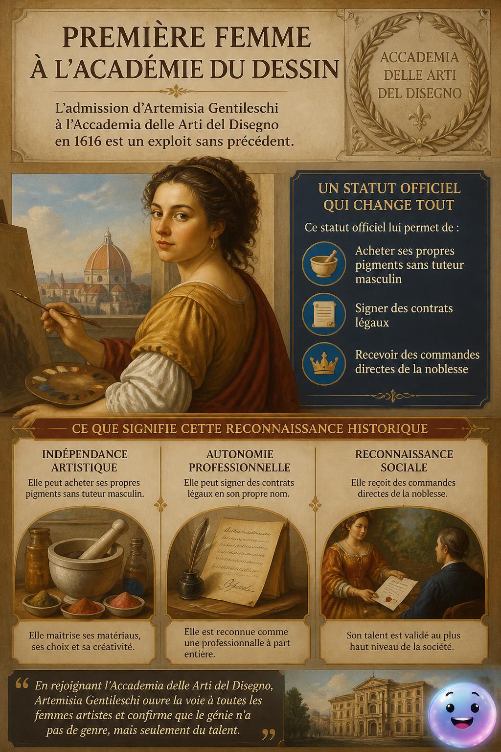 Première femme à l'Académie du dessin