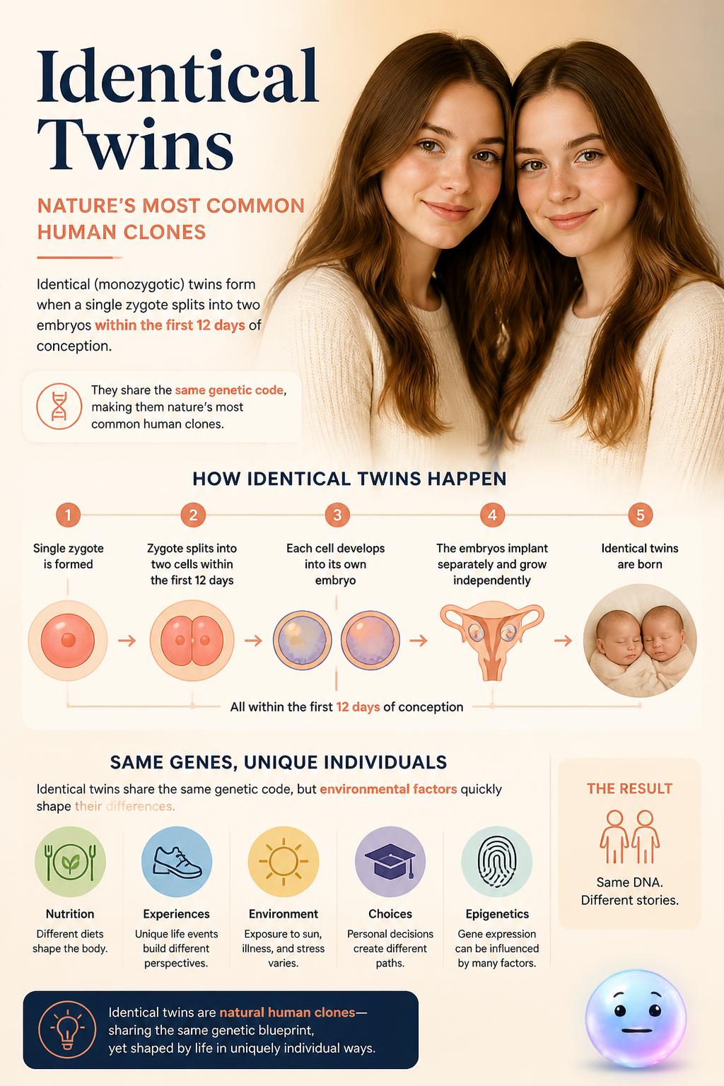Identical Twins Are Natural Clones Infographic