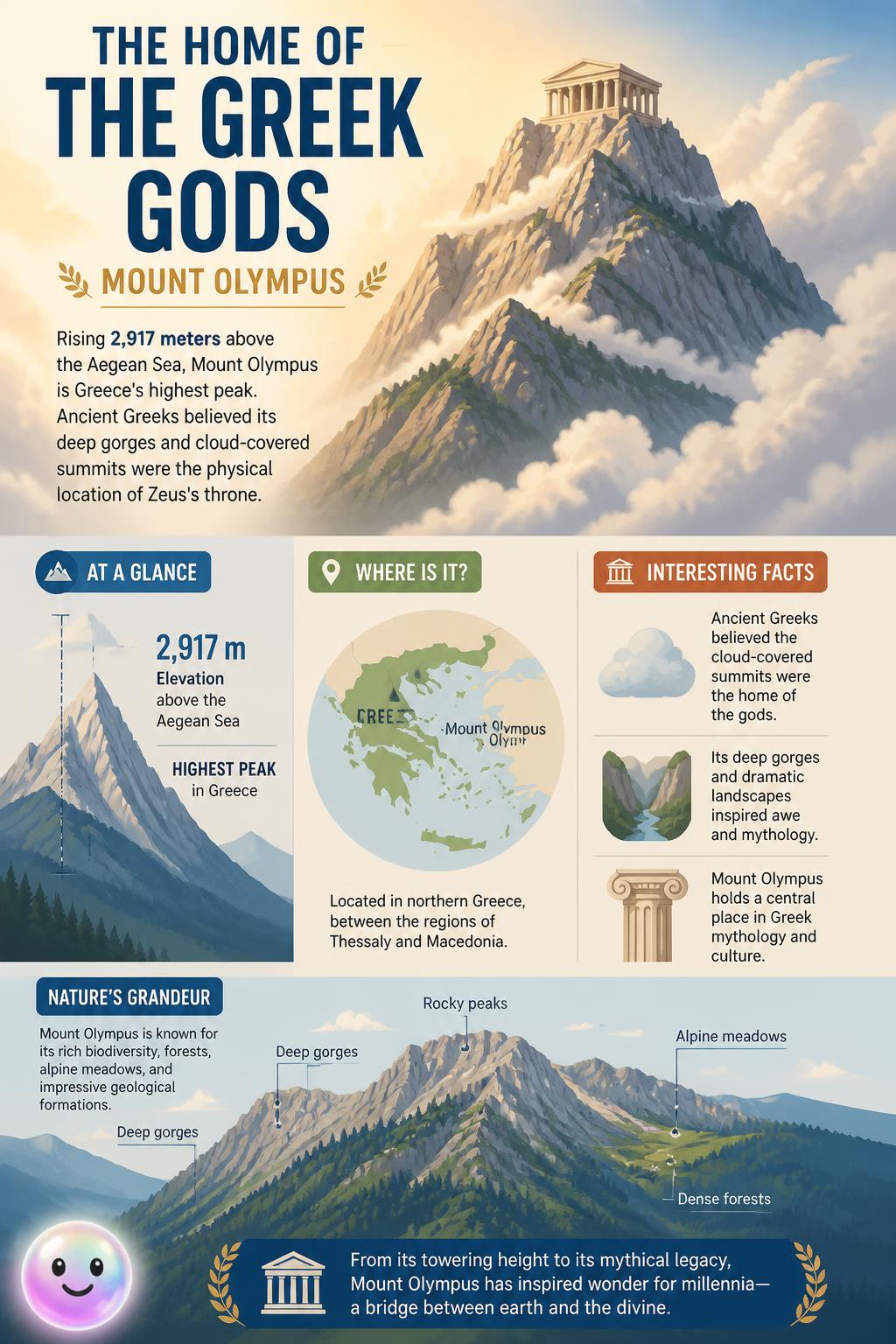 The home of the Greek gods