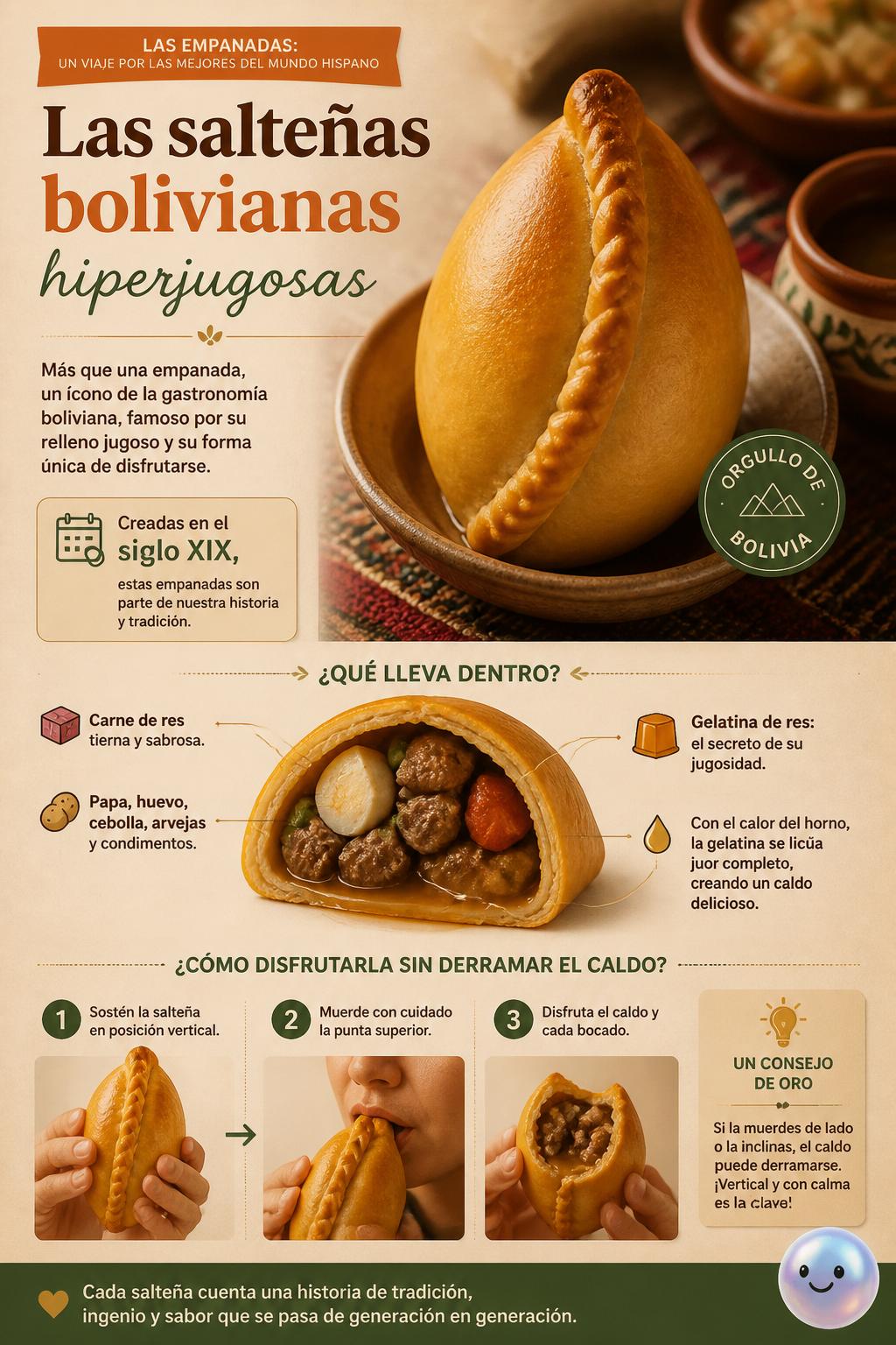 Las salteñas bolivianas hiperjugosas