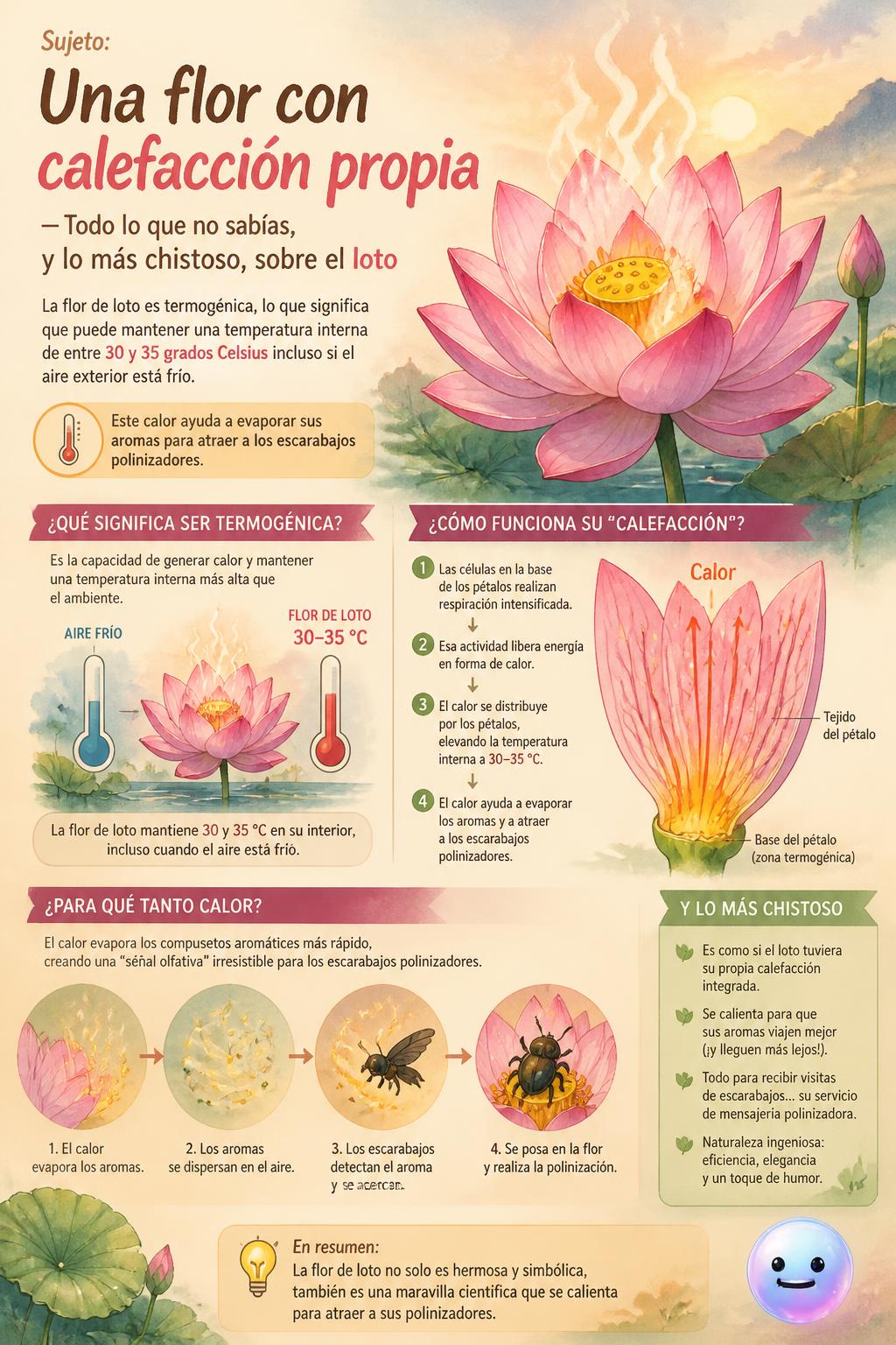 Una flor con calefacción propia
