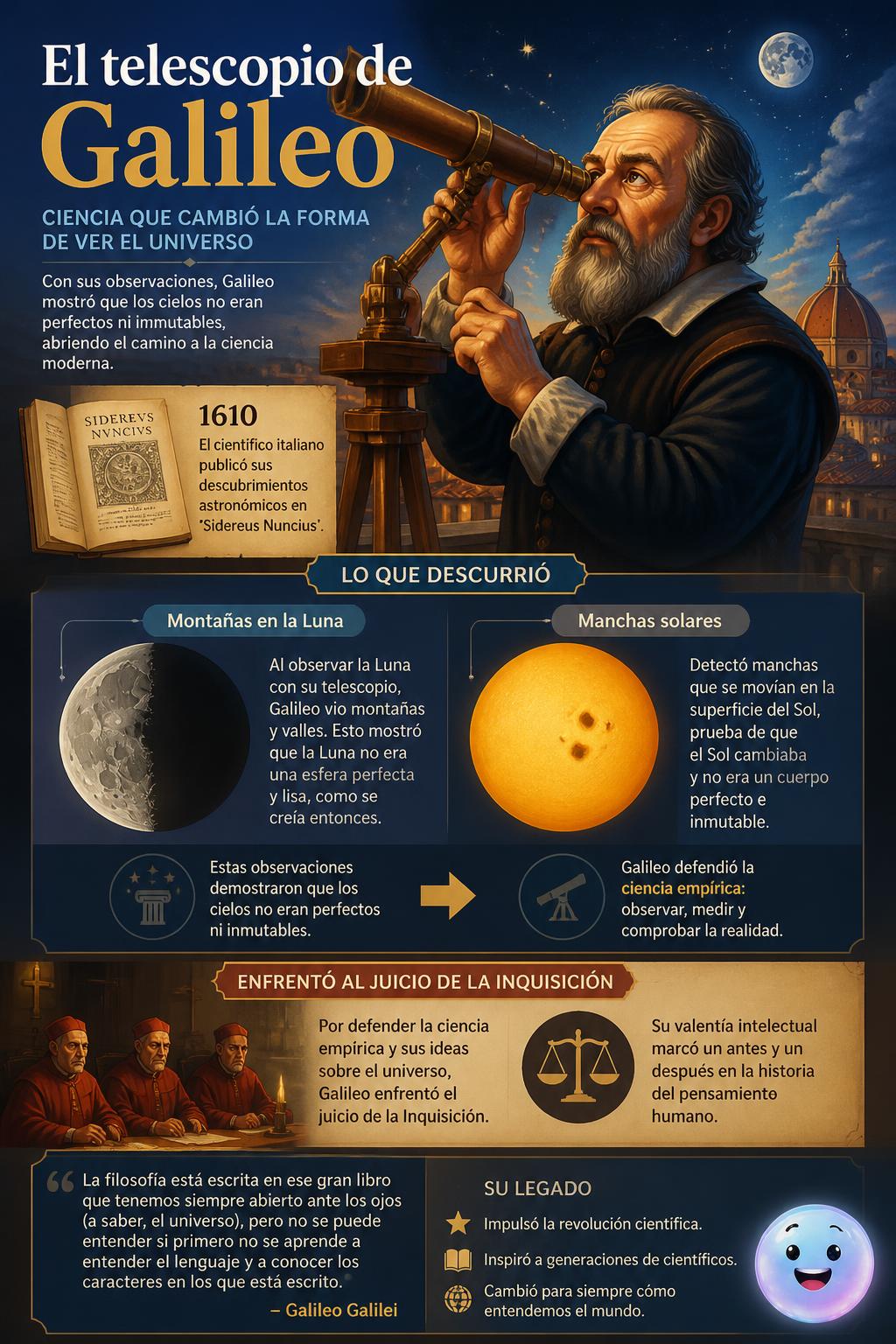 El telescopio de Galileo apuntando al cielo