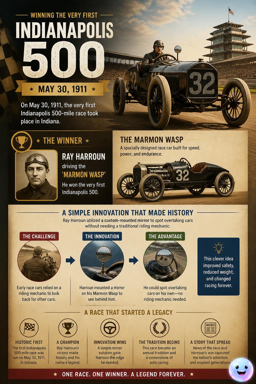 Winning the very first Indianapolis 500 race