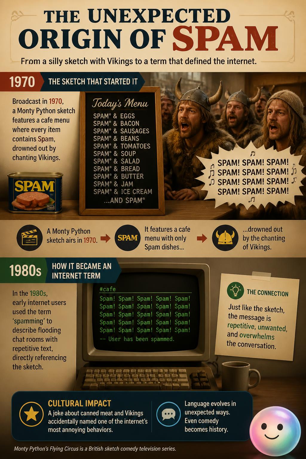 The unexpected origin of spam