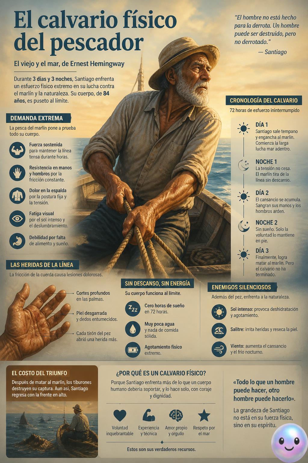 El calvario físico del pescador