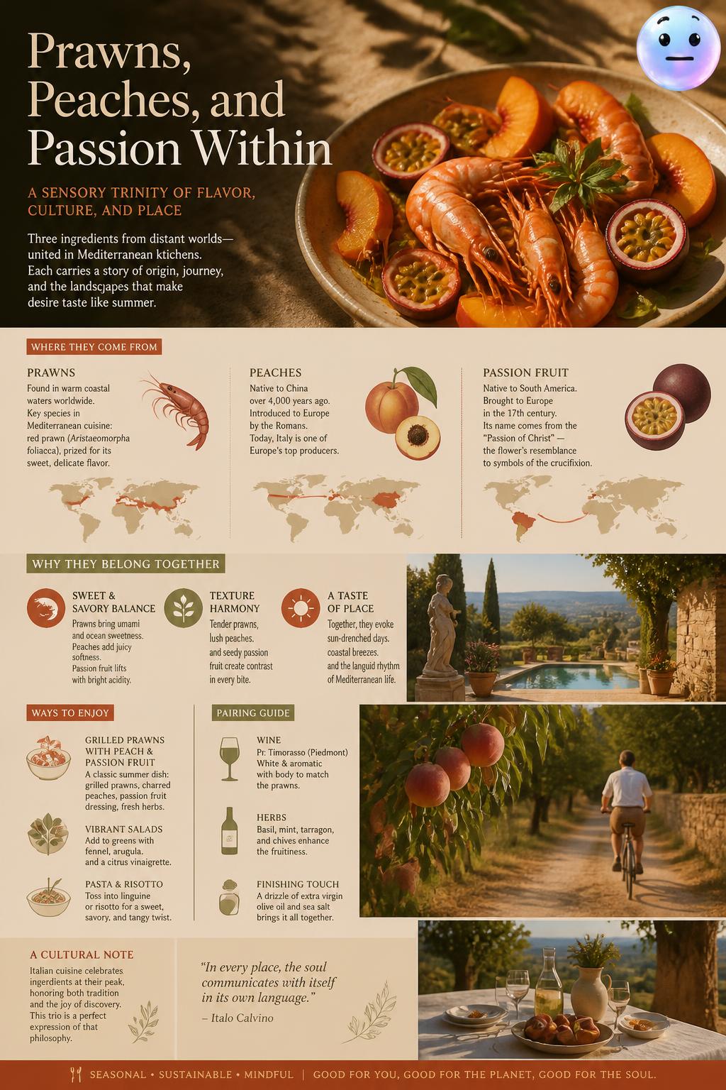 Prawns, peaches, and passion