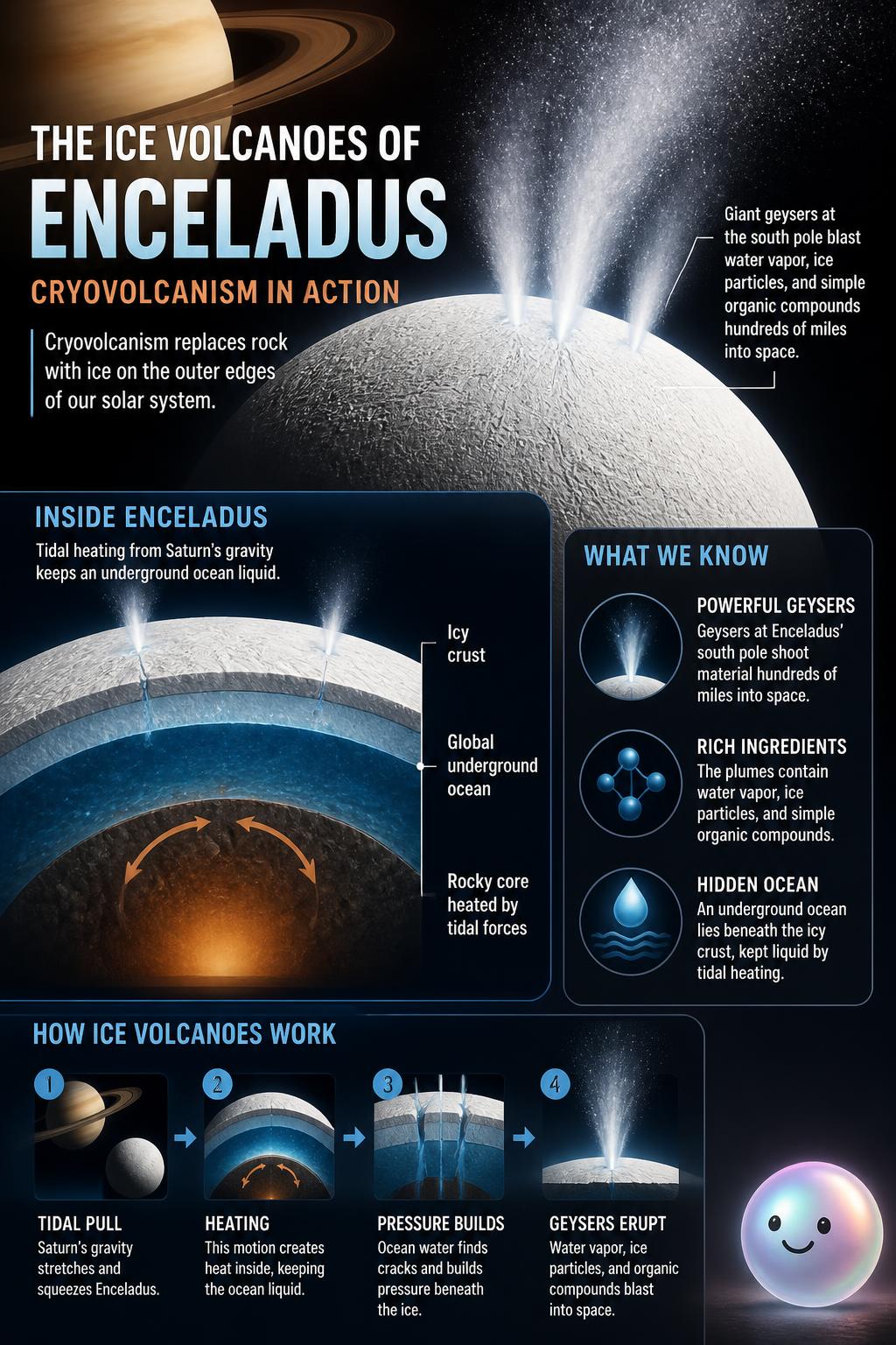 The ice volcanoes of Enceladus