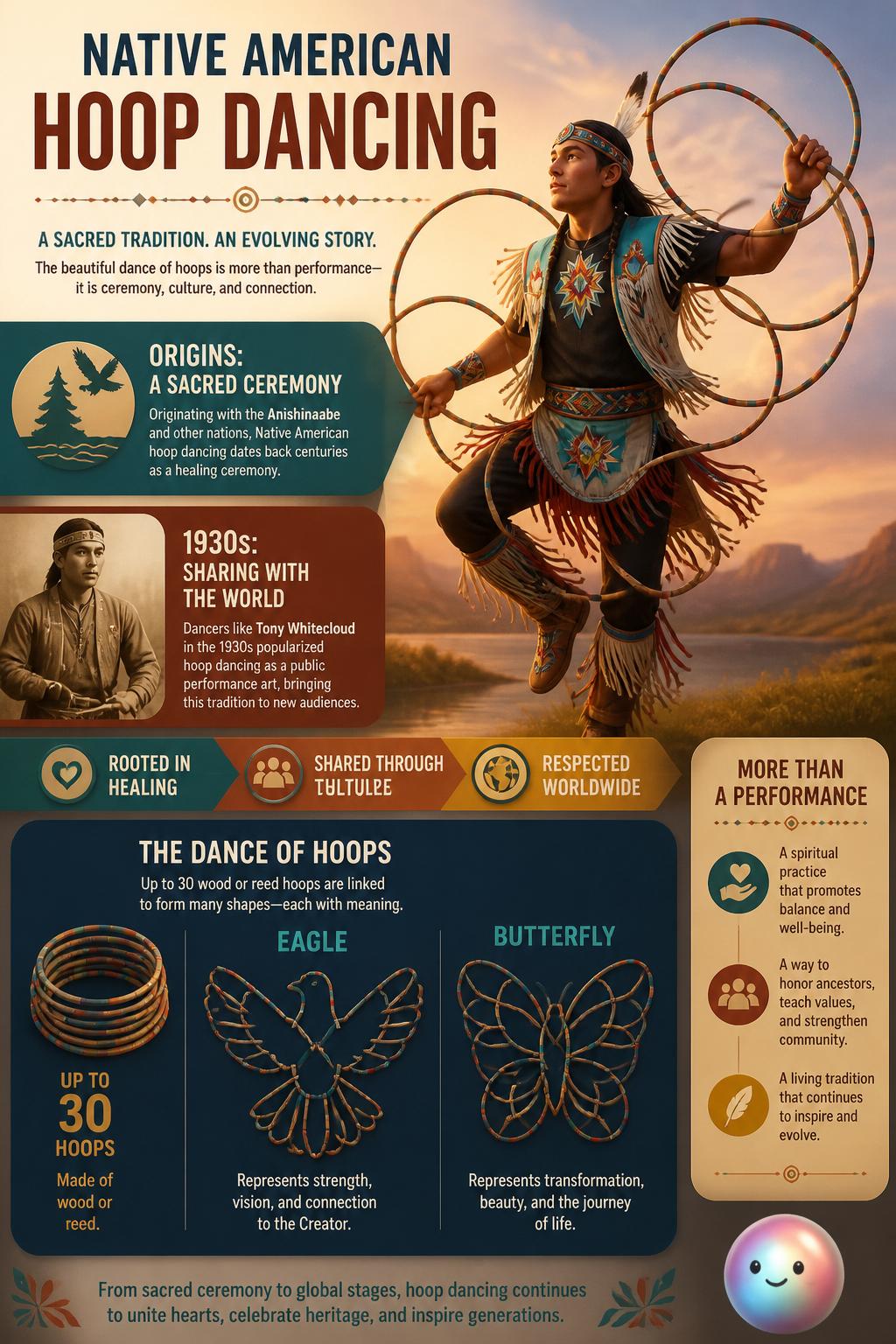 Sacred storytelling of Native American hoop dancing