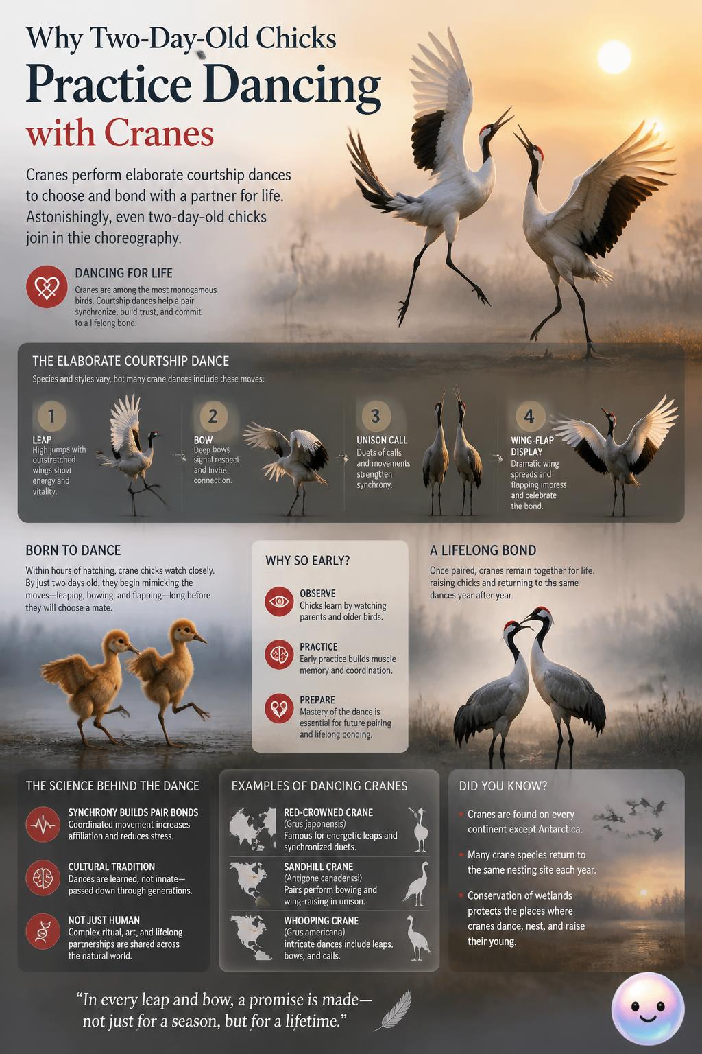 Why two-day-old chicks practice dancing