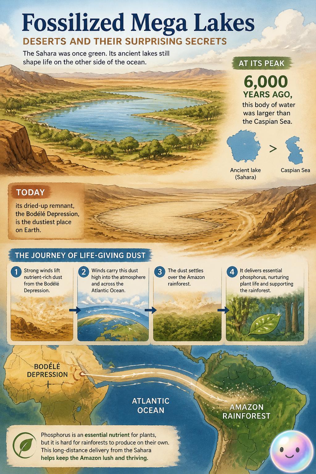 Fossilized mega lakes