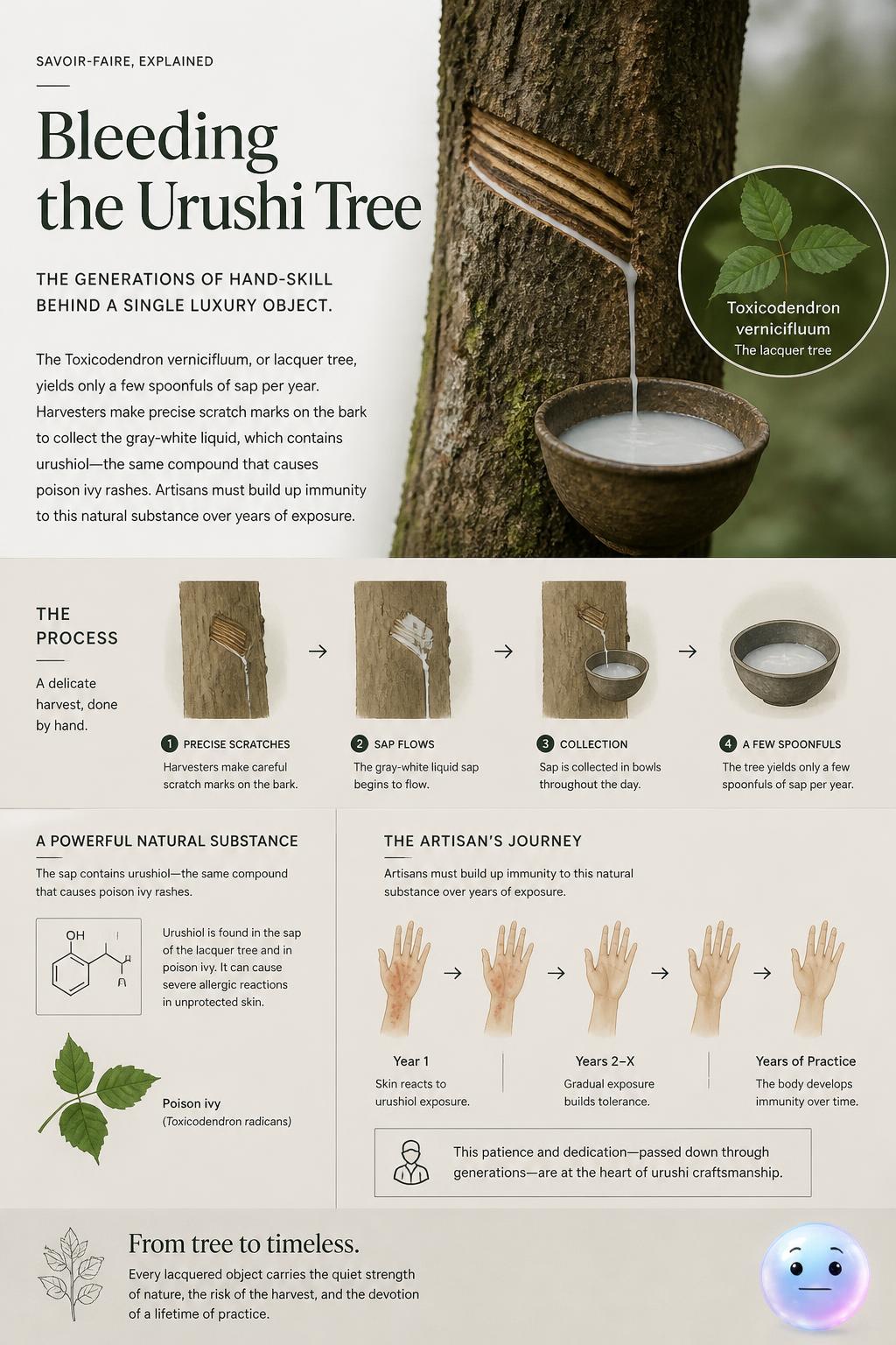 Bleeding the urushi tree