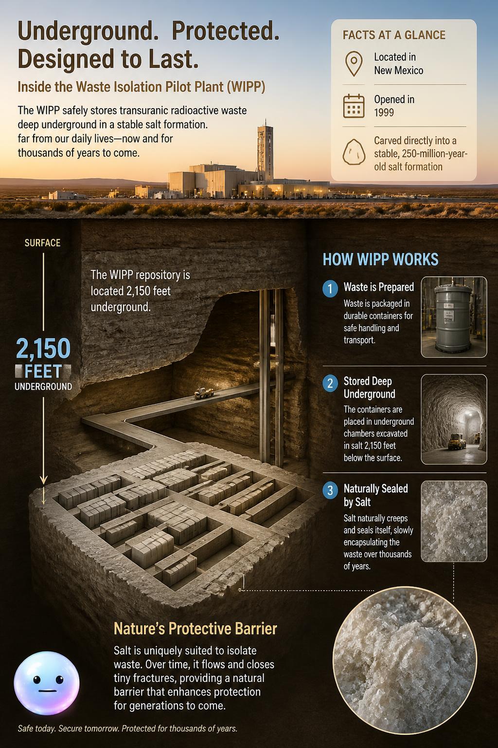 Underground chambers of the Waste Isolation Pilot Plant