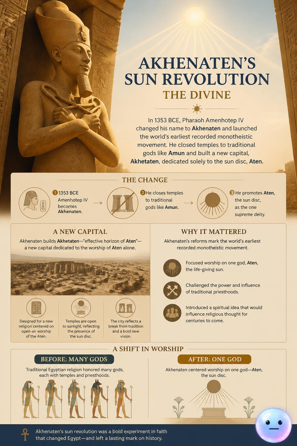 Akhenaten's sun revolution in Egypt