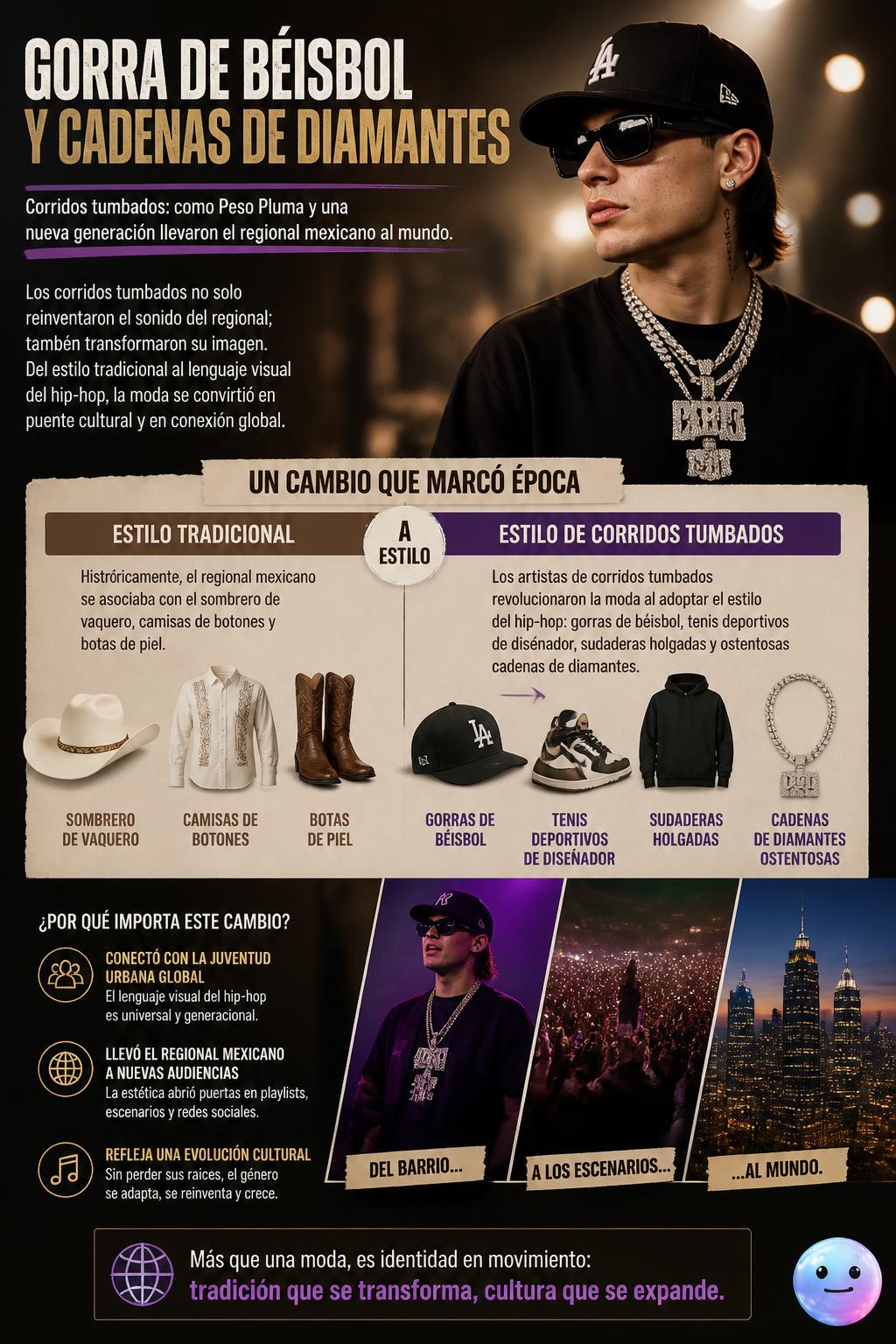 Gorra de béisbol y cadenas de diamantes