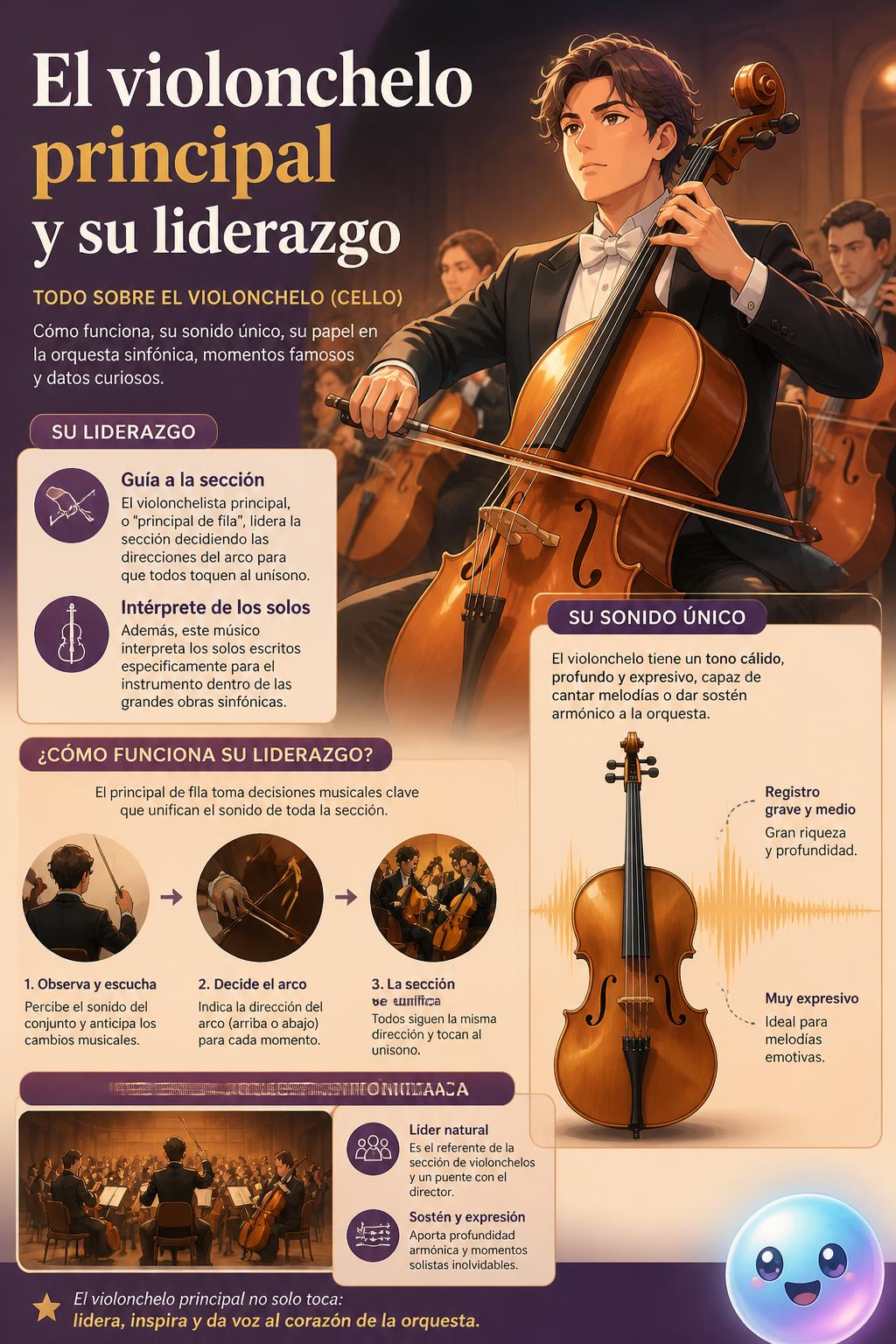 El violonchelo principal y su liderazgo