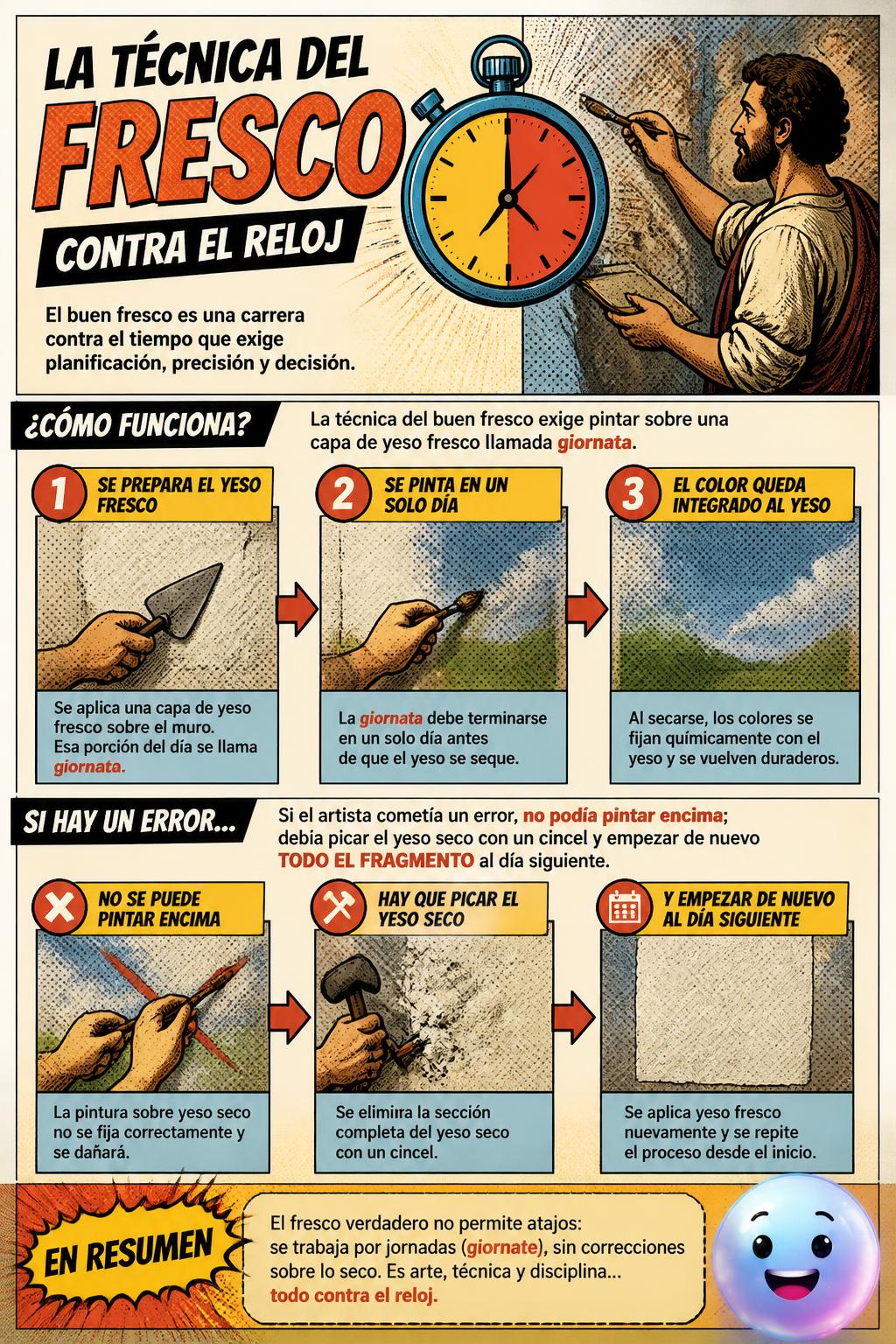 La técnica del fresco contra el reloj