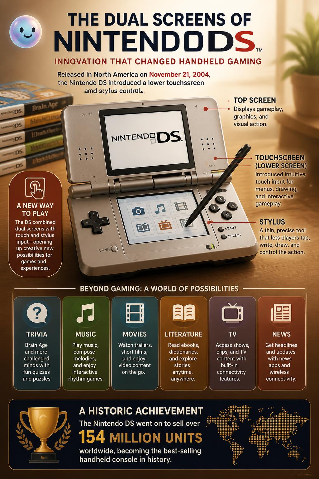 The dual screens of the Nintendo DS
