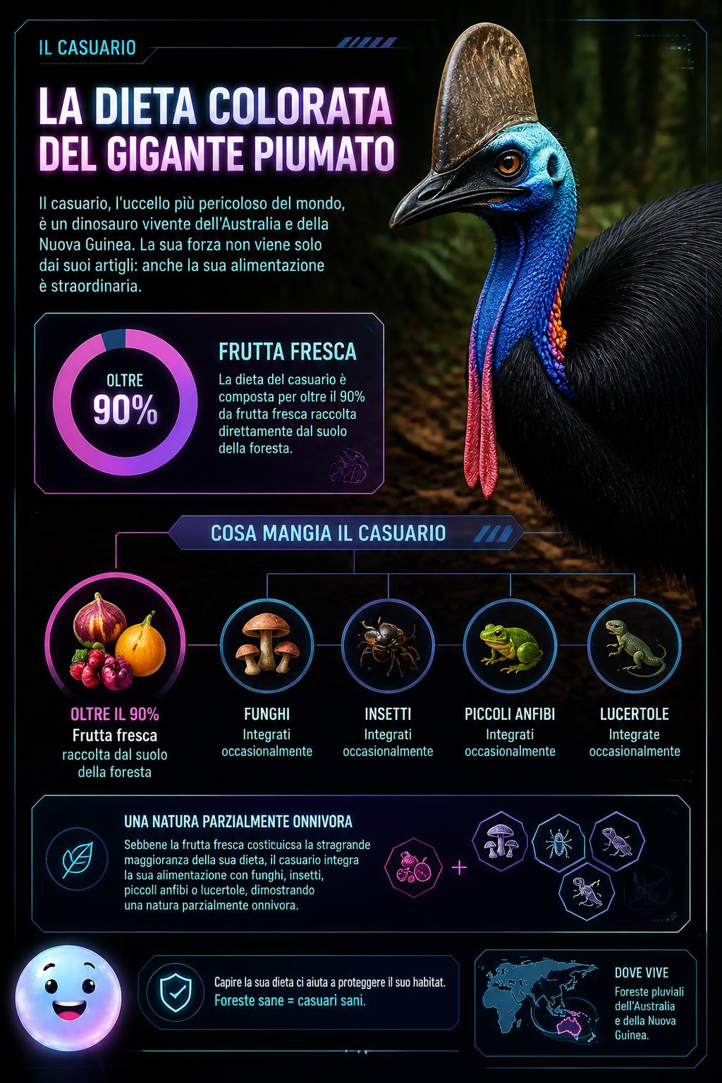 La dieta colorata del gigante piumato