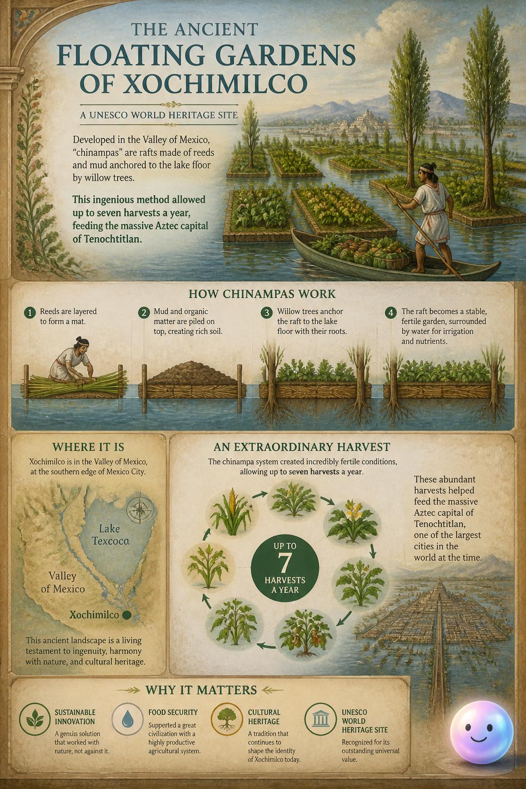 The ancient floating gardens of Xochimilco