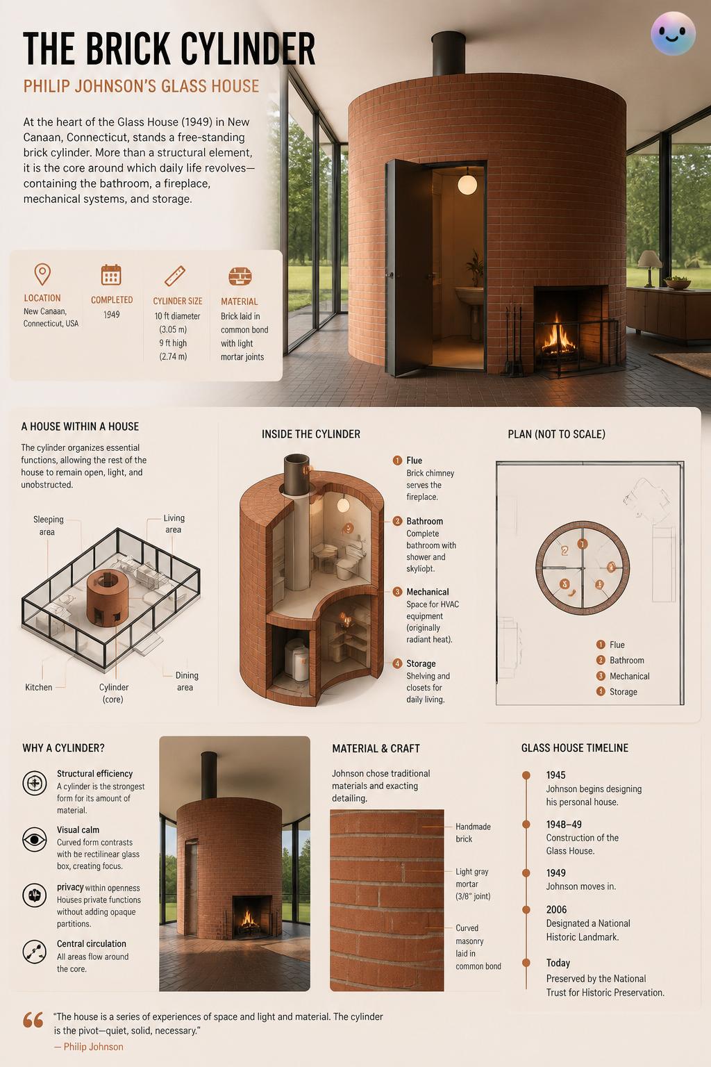 The brick cylinder inside