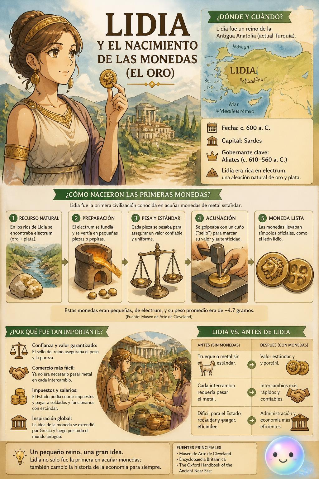 Lidia y el nacimiento de las monedas