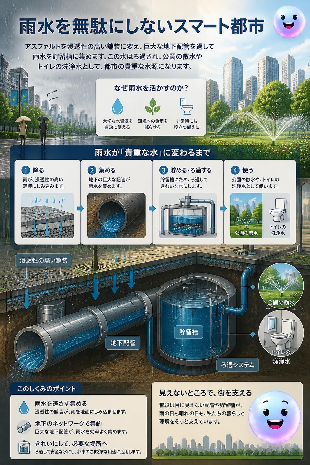 雨水を無駄にしないスマート都市