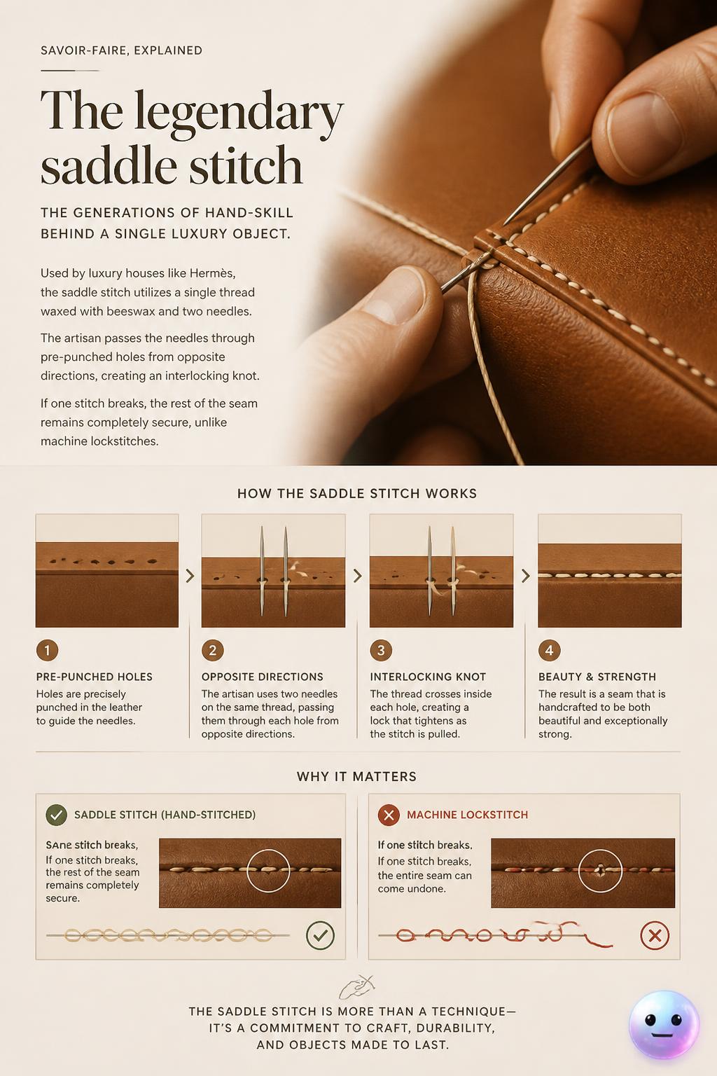The legendary saddle stitch