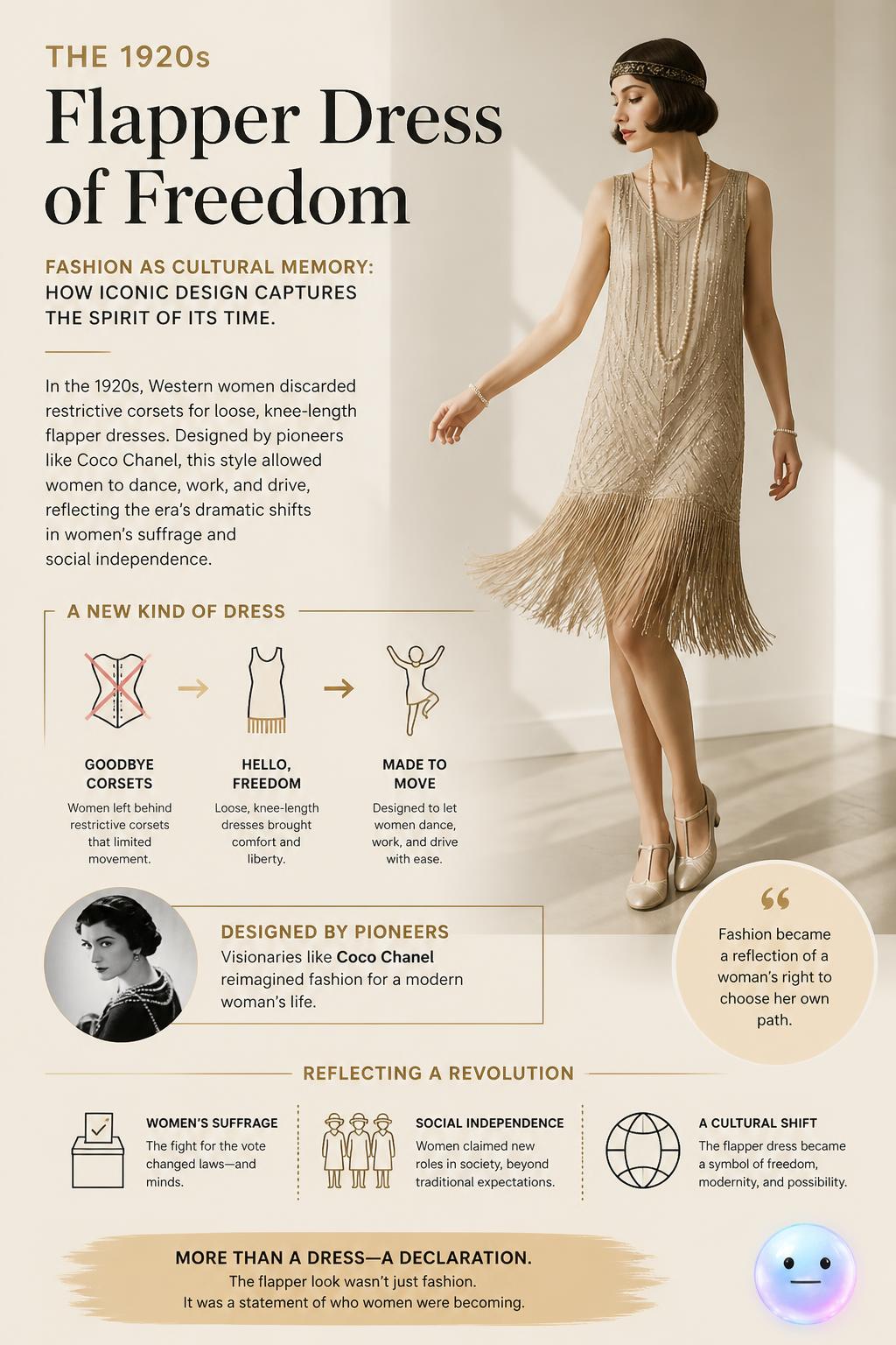 The 1920s flapper dress of freedom