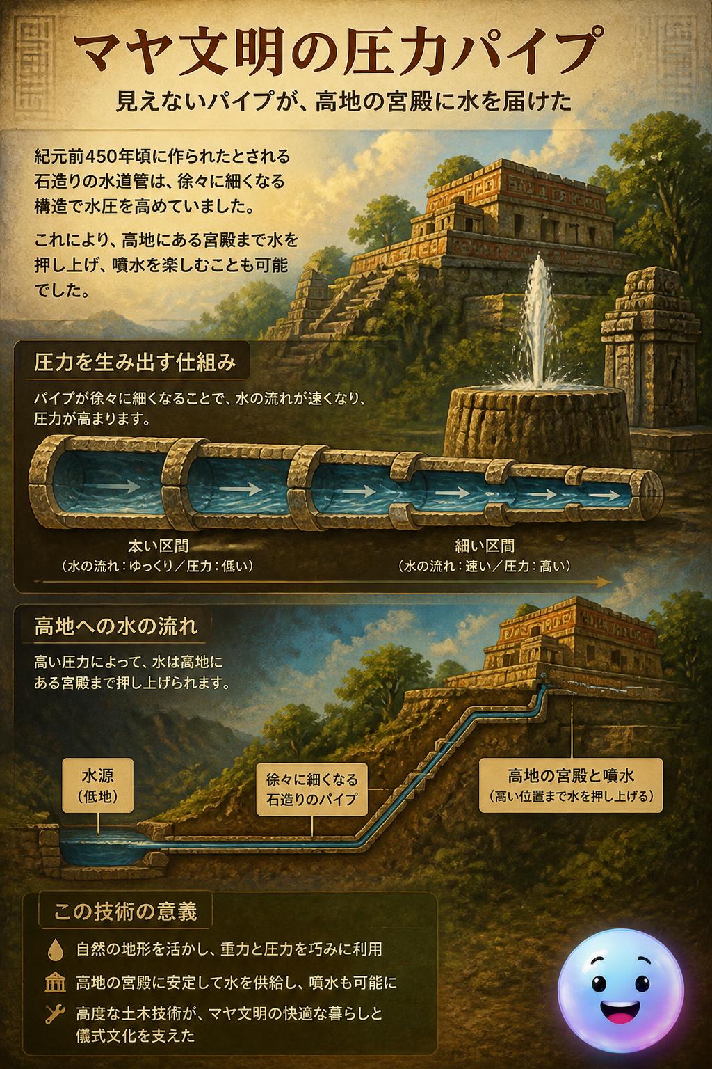 マヤ文明の圧力パイプ