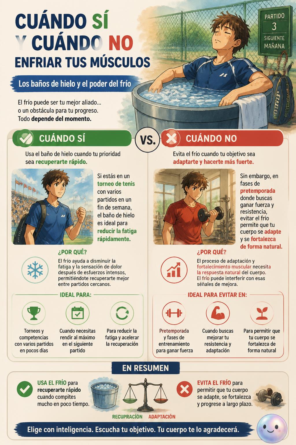 Cuándo sí y cuándo no enfriar tus músculos