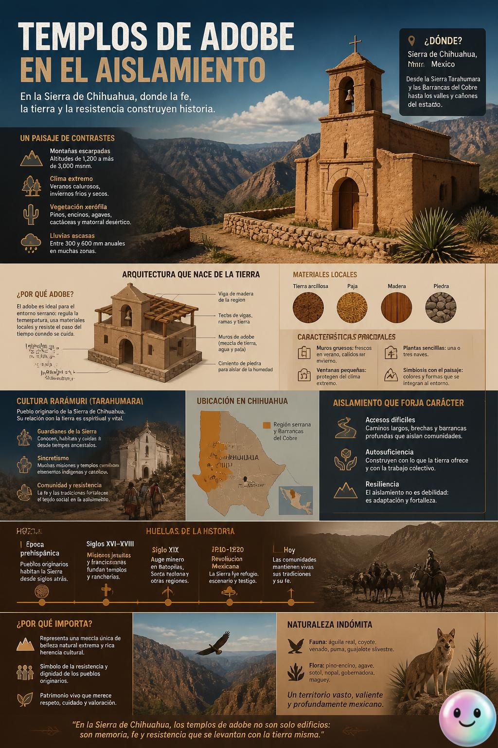 Templos de adobe en el aislamiento