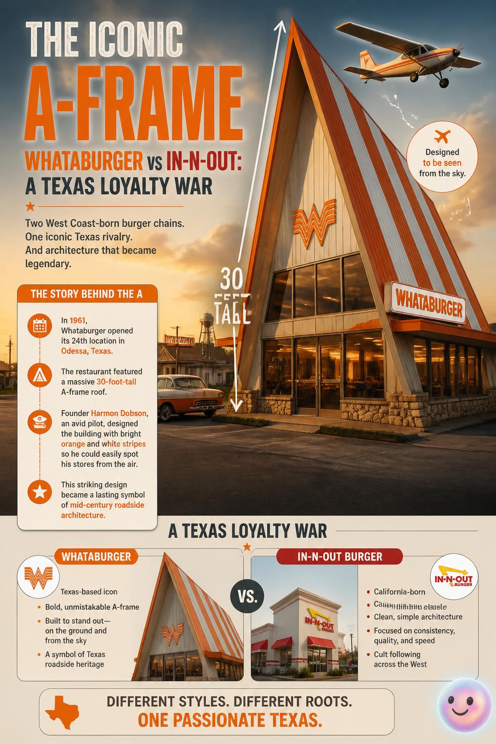 The iconic A-frame architecture