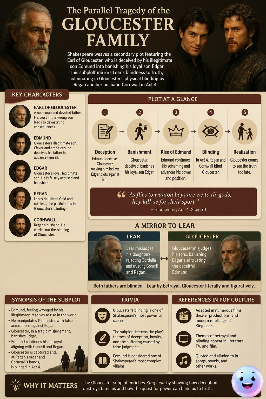 The parallel tragedy of the Gloucester family