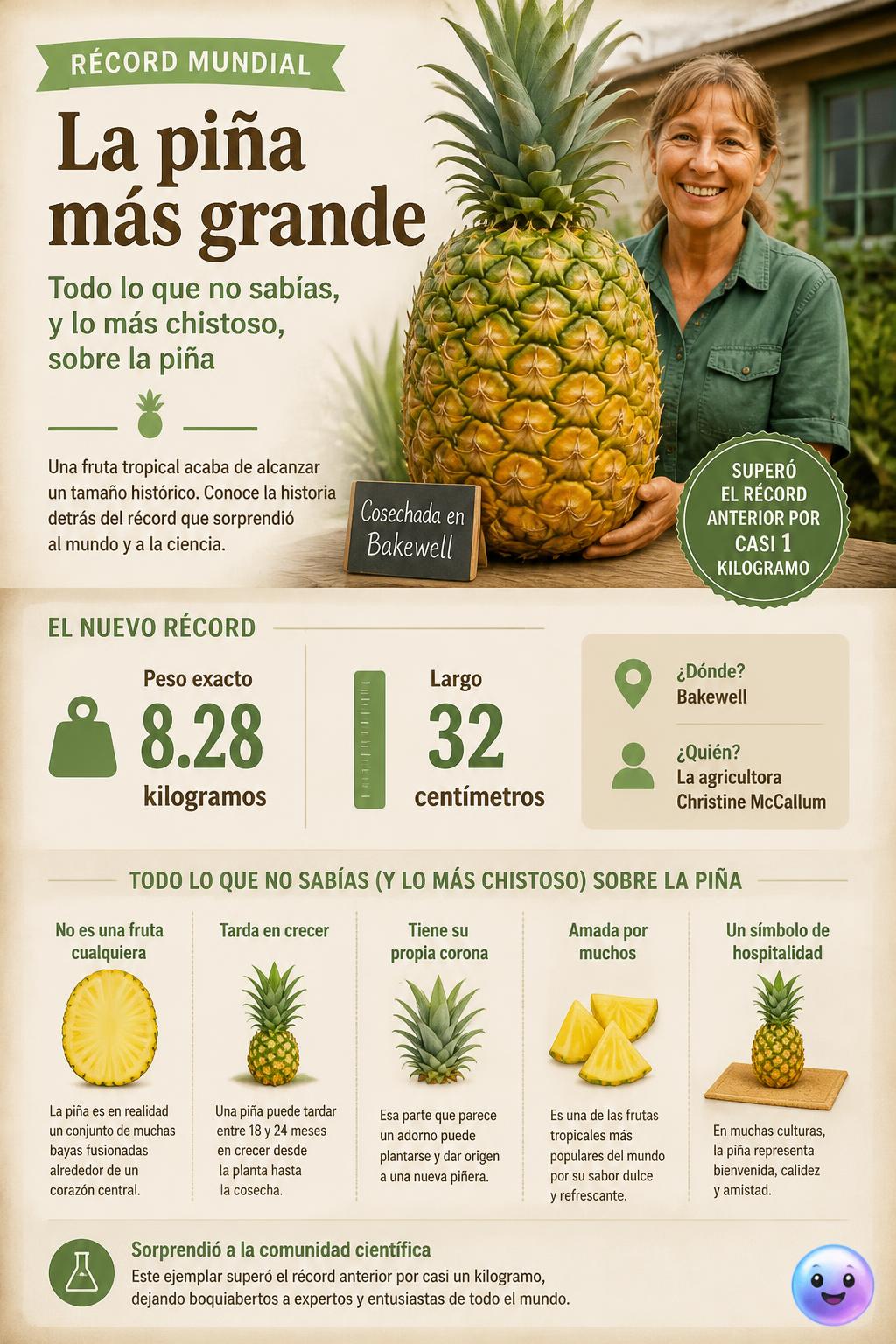 El récord mundial de la piña más grande