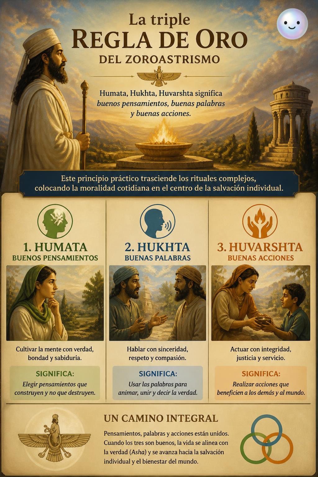 La triple regla de oro del zoroastrismo