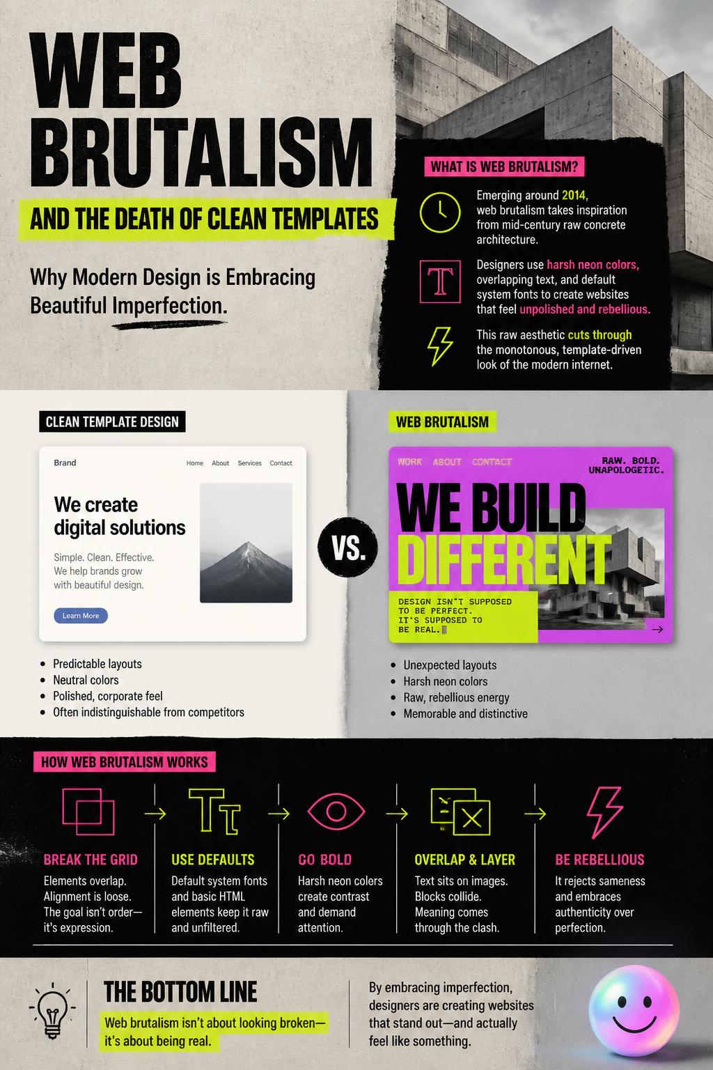 Web brutalism and the death of clean templates