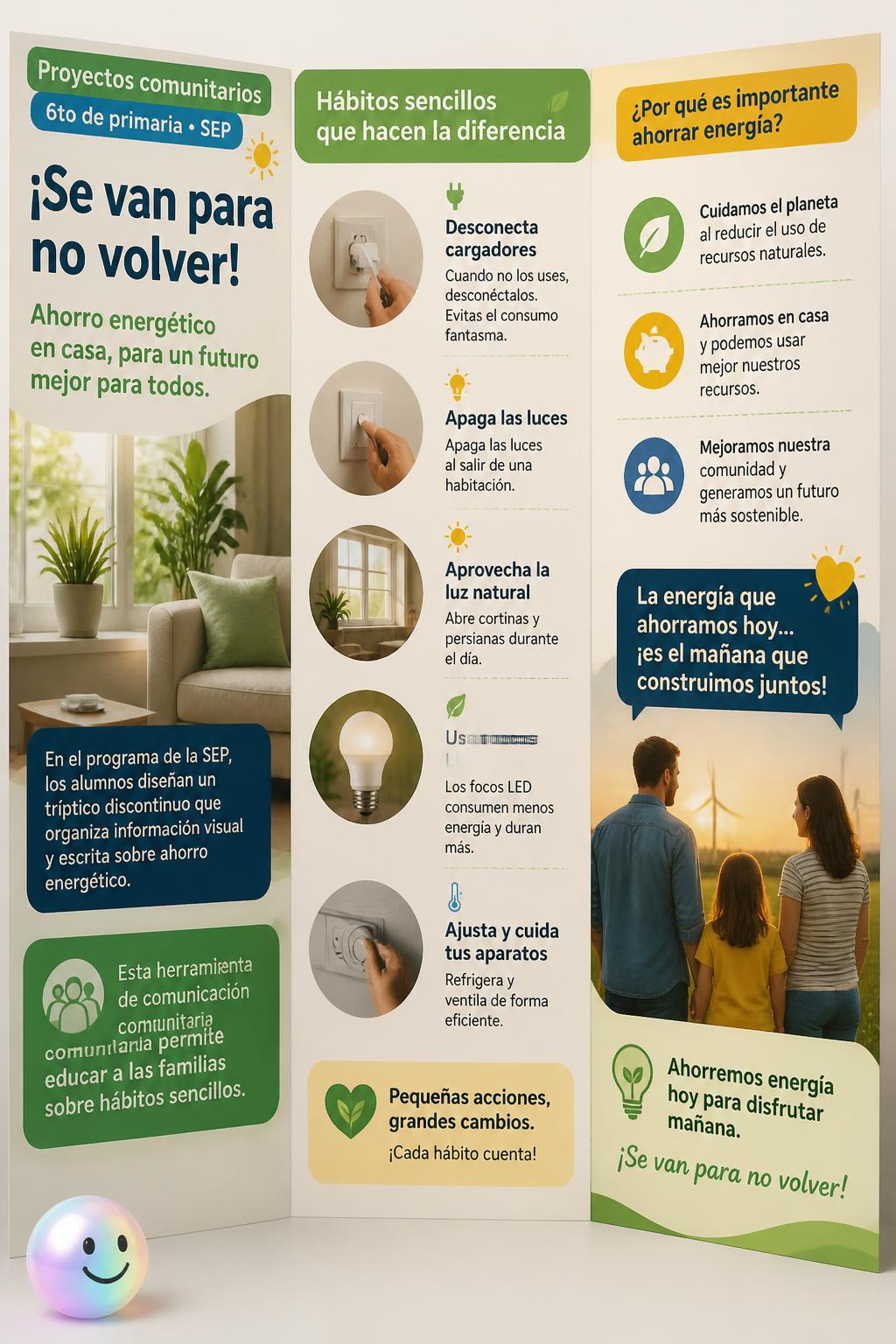 El diseño de un tríptico informativo comunitario