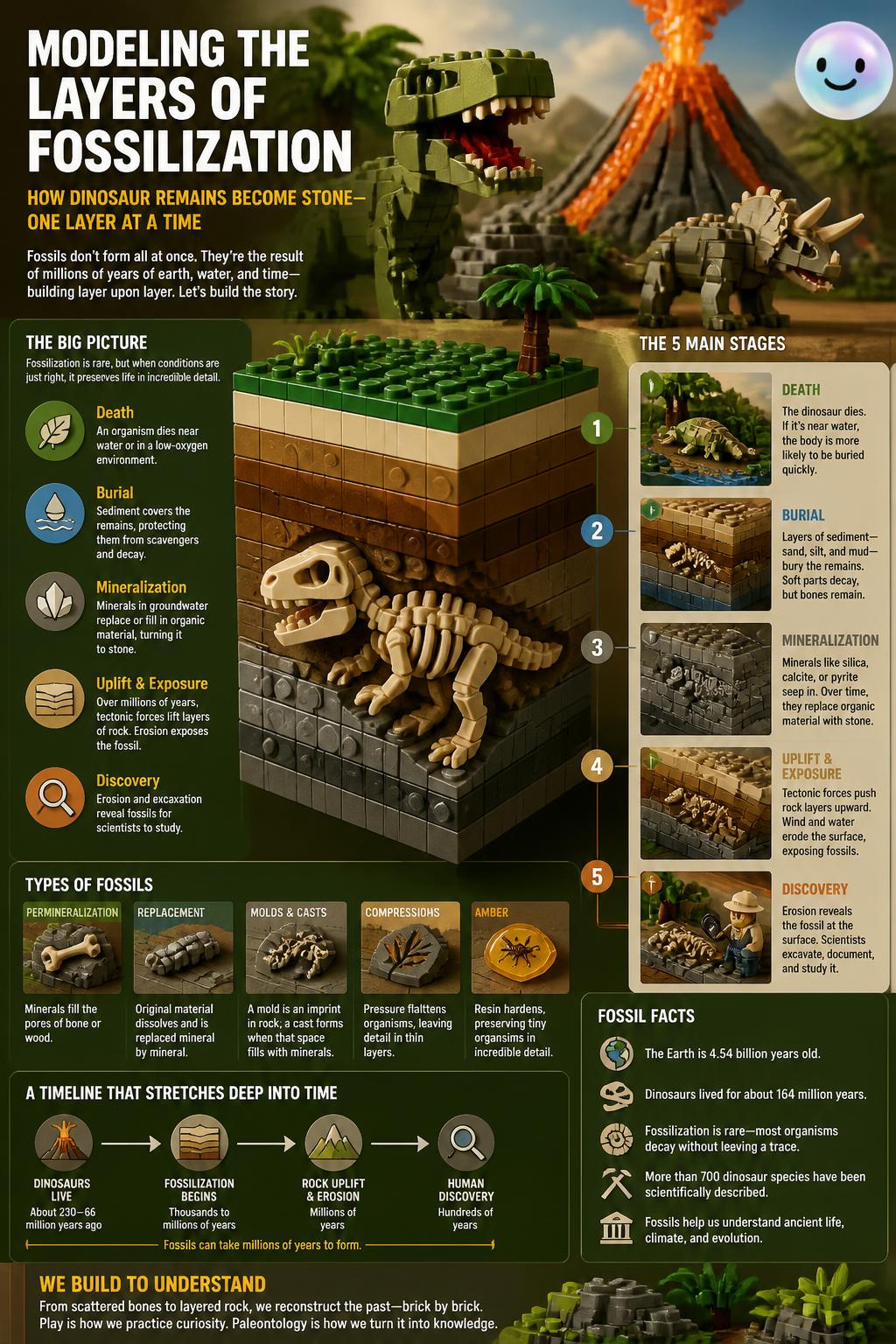 Modeling the layers of fossilization