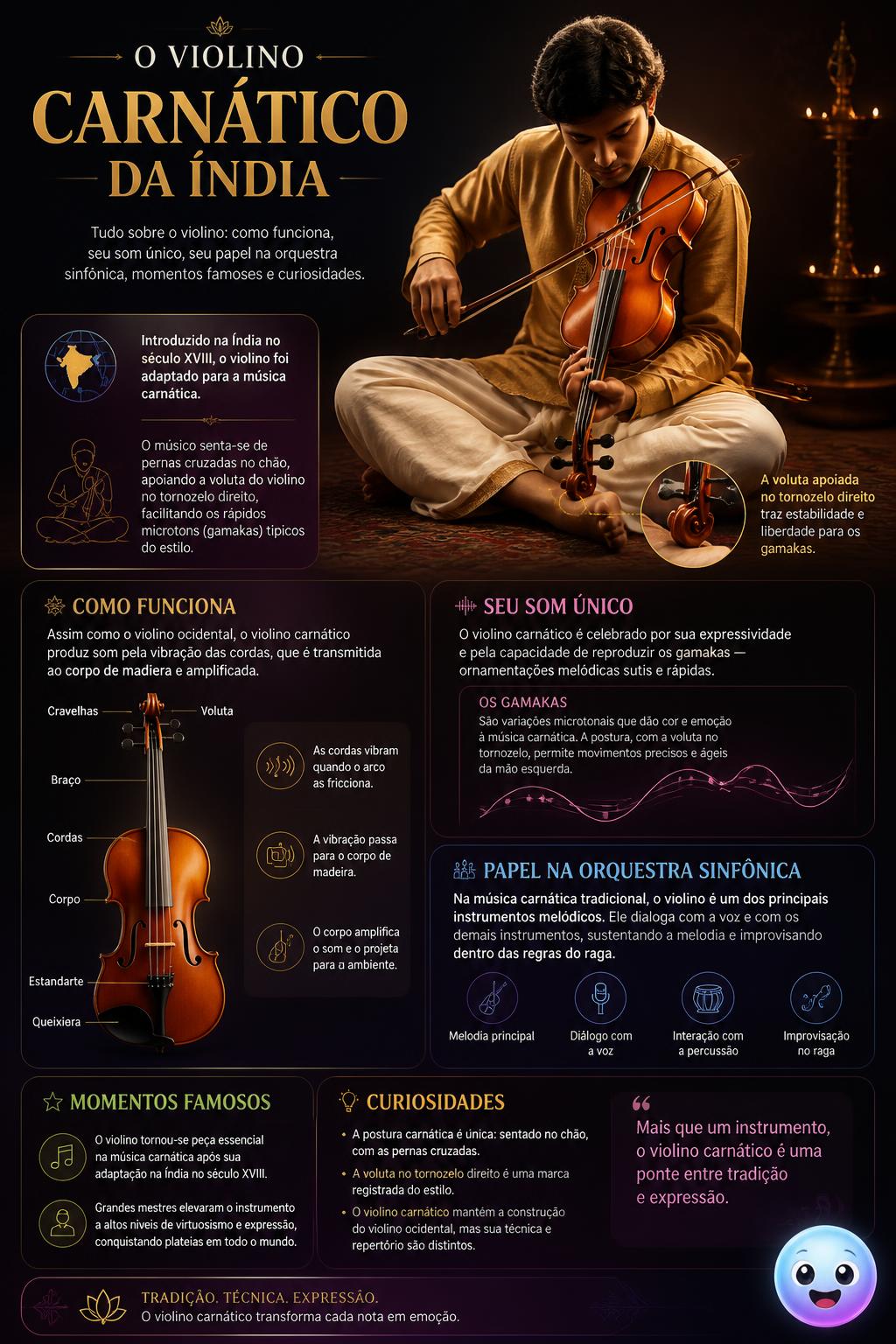 O violino carnático da Índia